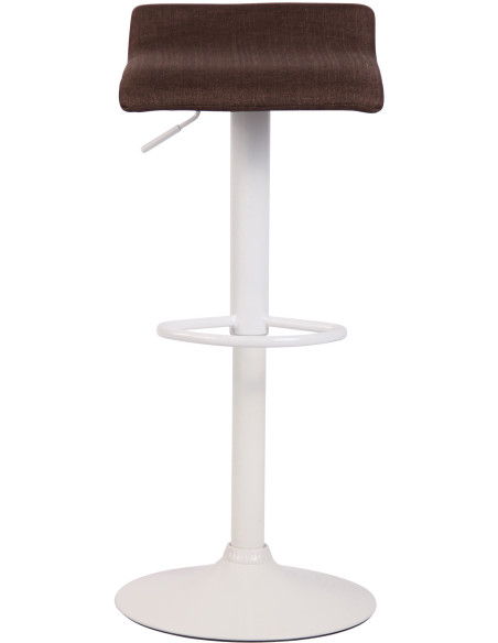 Tabouret de bar style minimaliste en Tissu Marron Métal Blanc Mat Icko - 2