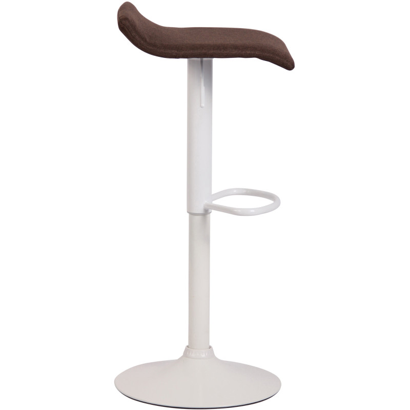 Tabouret de bar style minimaliste en Tissu Marron Métal Blanc Mat Icko - 3