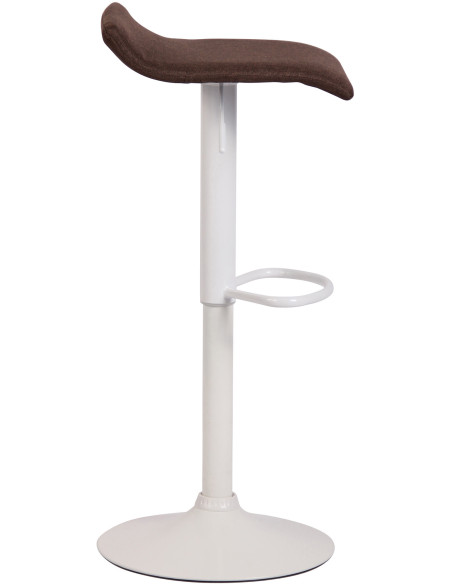 Tabouret de bar style minimaliste en Tissu Marron Métal Blanc Mat Icko - 3