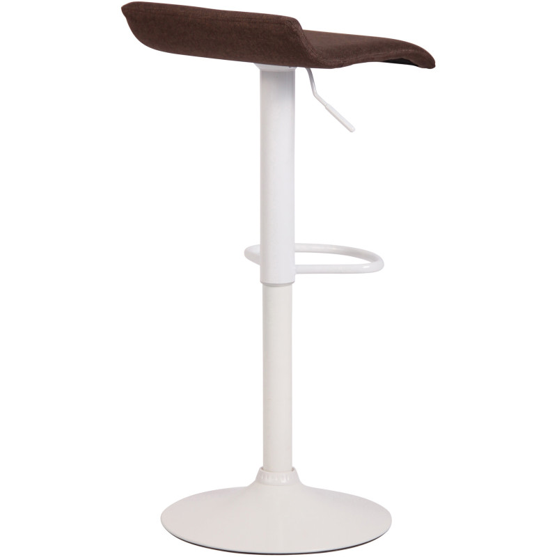 Tabouret de bar style minimaliste en Tissu Marron Métal Blanc Mat Icko - 4
