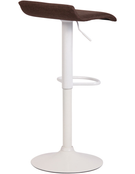 Tabouret de bar style minimaliste en Tissu Marron Métal Blanc Mat Icko - 4