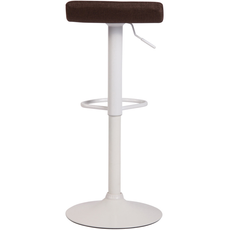 Tabouret de bar style minimaliste en Tissu Marron Métal Blanc Mat Icko - 5