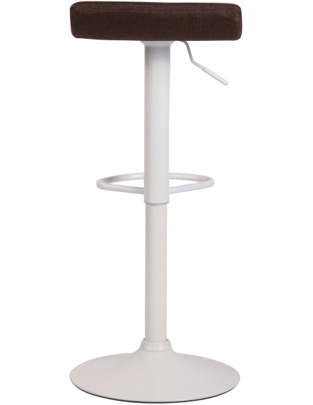 Tabouret de bar style minimaliste en Tissu Marron Métal Blanc Mat Icko - 5