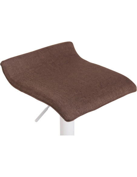 Tabouret de bar style minimaliste en Tissu Marron Métal Blanc Mat Icko - 6