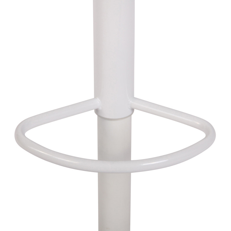 Tabouret de bar style minimaliste en Tissu Marron Métal Blanc Mat Icko - 7