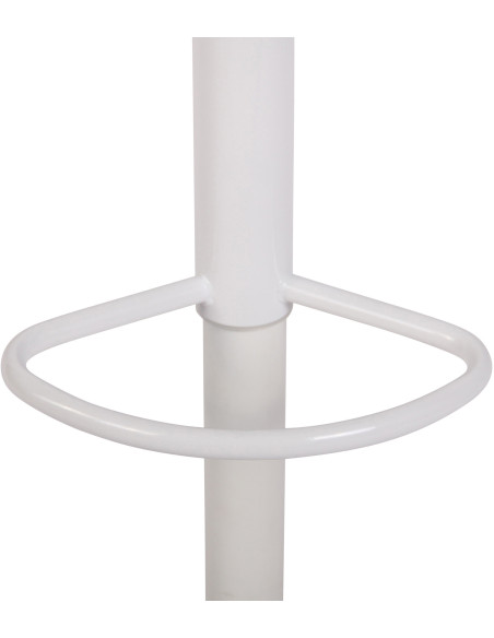 Tabouret de bar style minimaliste en Tissu Marron Métal Blanc Mat Icko - 7