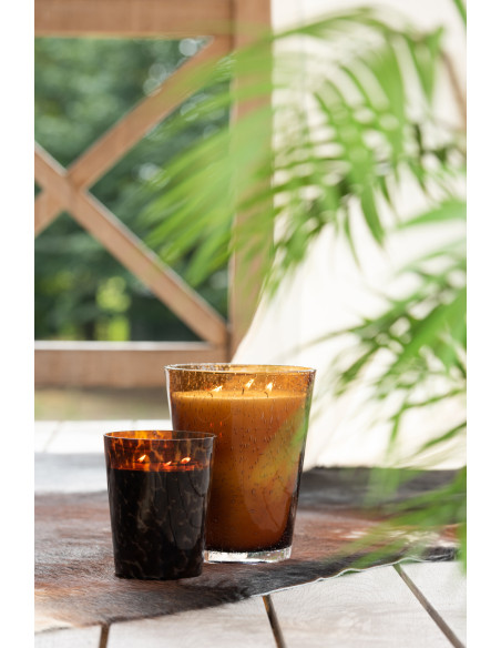 Bougie parfumée XL Boisée 68 heures Noa Parfum Bois de Santal avec photophore en Verre Marron - 2