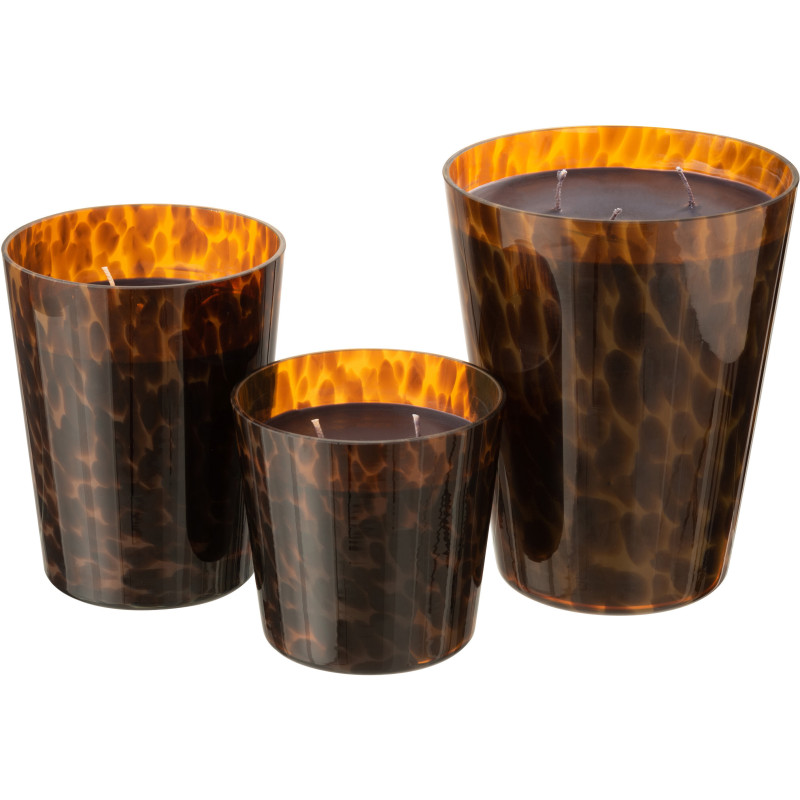 Bougie parfumée XXL Boisée 95 heures Noa Parfum Bois de Santal avec photophore en Verre Marron - 3