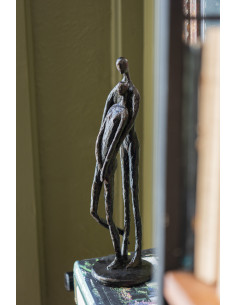 Statuette Couple Amoureux Hauteur 37 cm en Résine Marron foncé Huggyo - 2