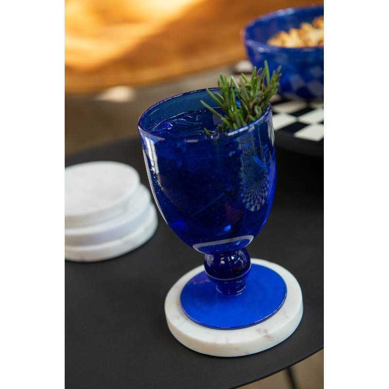 Verre à vin Lisboa en Verre Bleu - 3
