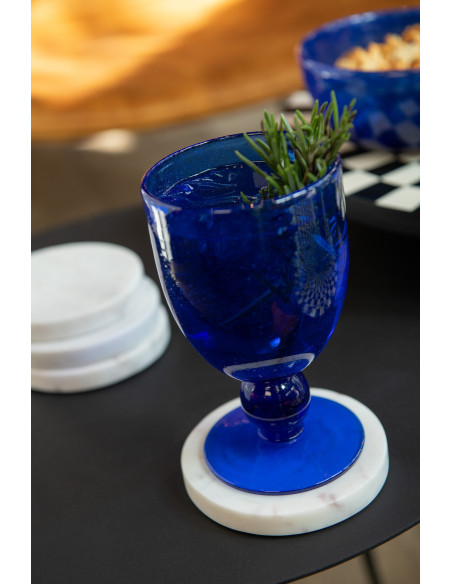 Verre à vin Lisboa en Verre Bleu - 3