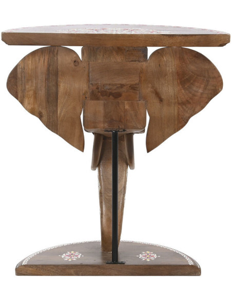 Console originale Élephant Demi-lune Bois de manguier Marron Baryna - 5