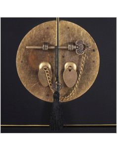 Console Rectangulaire 4 portes 3 tiroirs Bois Noir Oriente - 2