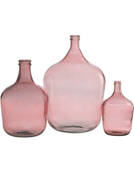 Vase Dame Jeanne XL Terra Hauteur 55 cm en Verre Rose - 3