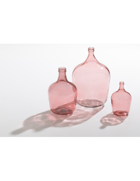 Vase Dame Jeanne XL Terra Hauteur 55 cm en Verre Rose - 4
