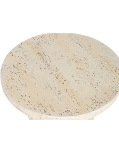 Table basse moderne Ronde Magnésium Beige Imitation marbre Traverta - 1 2