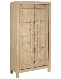 Armoire originale 2 portes Bois d'orme massif Naturel Stroni - 1