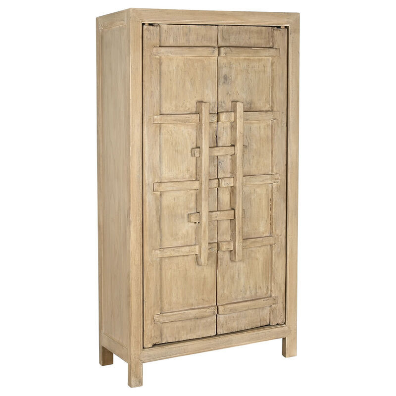 Armoire originale 2 portes Bois d'orme massif Naturel Stroni - 1