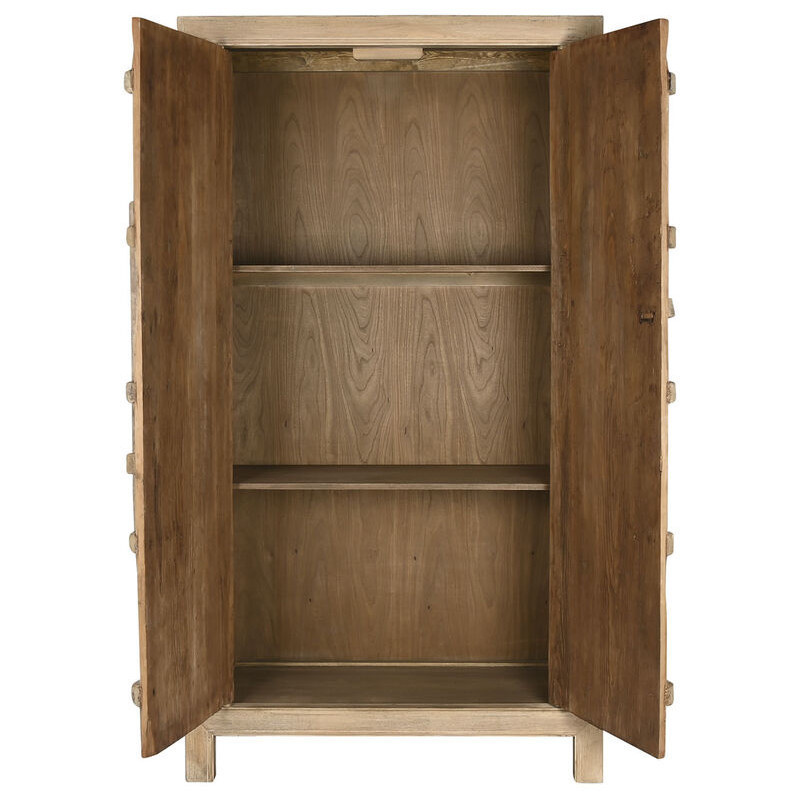 Armoire originale 2 portes Bois d'orme massif Naturel Stroni - 2