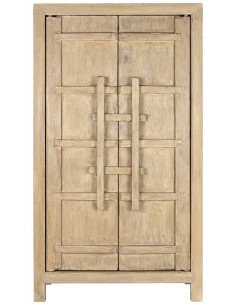 Armoire originale 2 portes Bois d'orme massif Naturel Stroni - 8