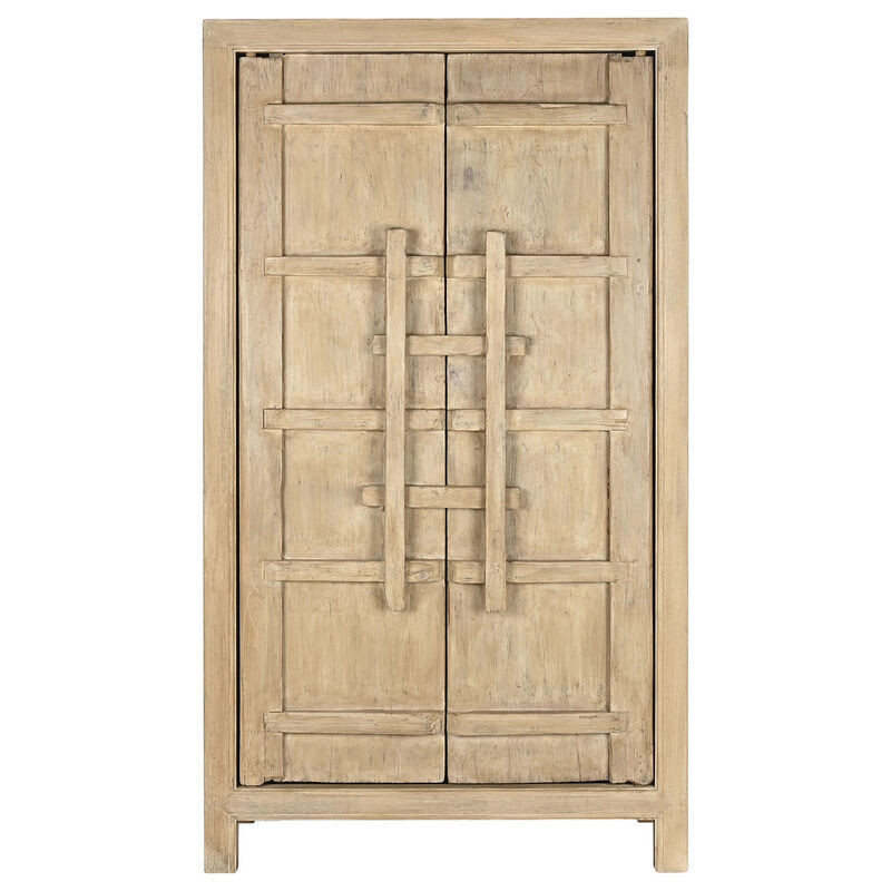 Armoire originale 2 portes Bois d'orme massif Naturel Stroni - 8