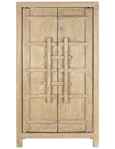 Armoire originale 2 portes Bois d'orme massif Naturel Stroni - 8