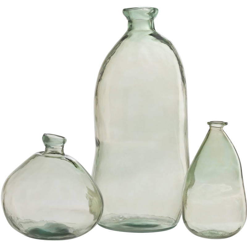 Vase Bouteille XXL Olivia Hauteur 70 cm en Verre Vert d'eau - 3
