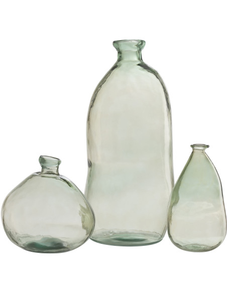 Vase Bouteille XXL Olivia Hauteur 70 cm en Verre Vert d'eau - 3