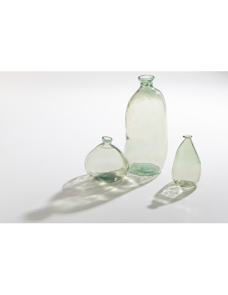 Vase Bouteille XXL Olivia Hauteur 70 cm en Verre Vert d'eau - 4