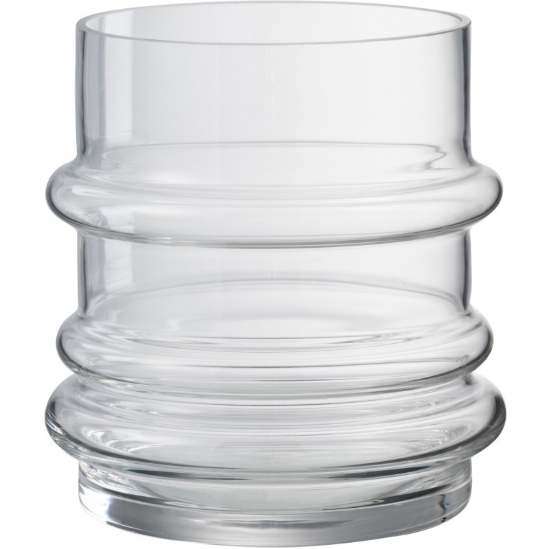 Vase Cylindrique Justo Hauteur 15 cm en Verre Transparent - 1