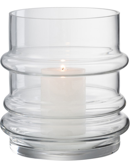 Vase Cylindrique Justo Hauteur 15 cm en Verre Transparent - 2