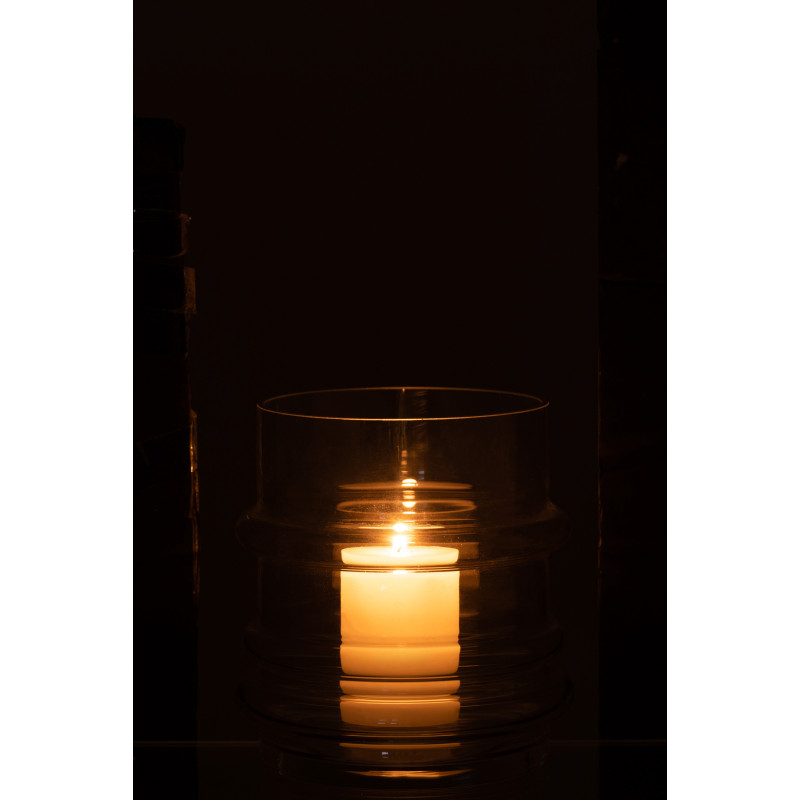 Vase Cylindrique Justo Hauteur 15 cm en Verre Transparent - 3