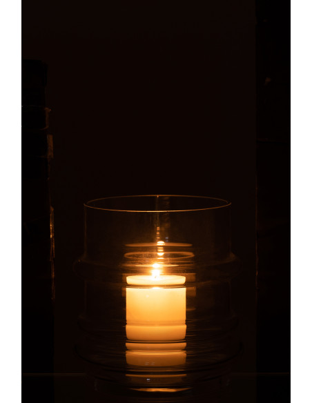 Vase Cylindrique Justo Hauteur 15 cm en Verre Transparent - 3