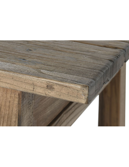 Table à manger style vintage Rectangulaire 3 tiroirs 6 personnes Bois d'orme massif Naturel Olmazo - 5