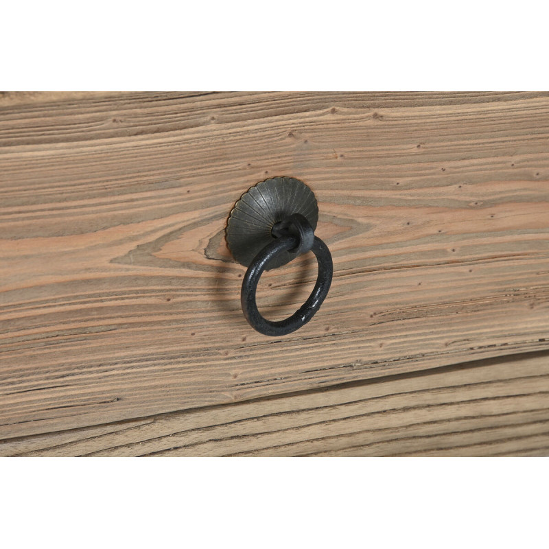 Table à manger style vintage Rectangulaire 3 tiroirs 6 personnes Bois d'orme massif Naturel Olmazo - 6