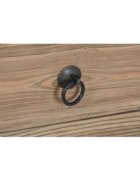 Table à manger style vintage Rectangulaire 3 tiroirs 6 personnes Bois d'orme massif Naturel Olmazo - 6