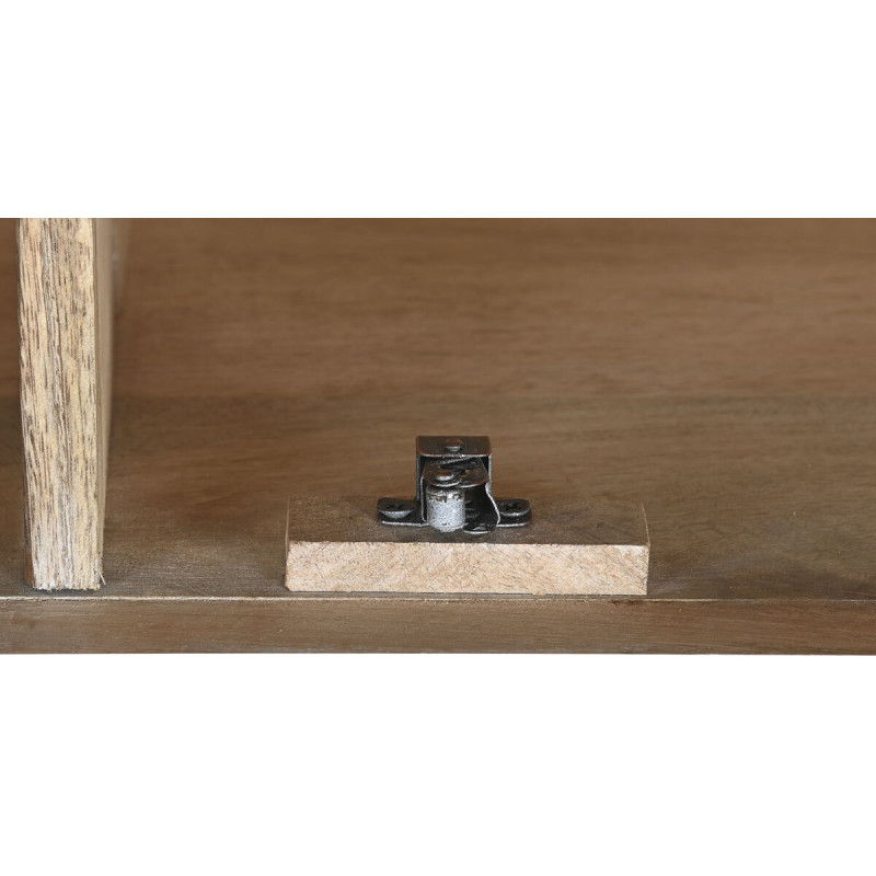 Buffet vaisselier Haut 4 portes 3 tiroirs Bois de manguier Blanc Verre Transparent Costia - 5