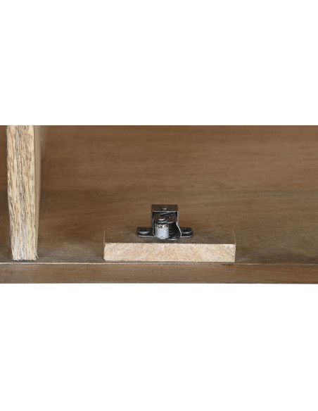 Buffet vaisselier Haut 4 portes 3 tiroirs Bois de manguier Blanc Verre Transparent Costia - 5