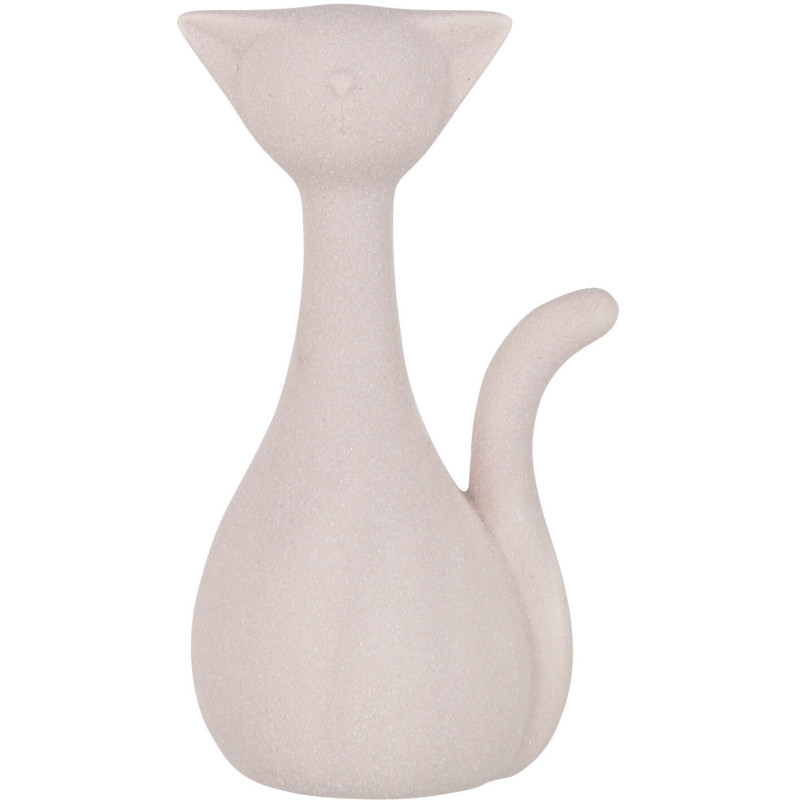 Statue déco Chat Adora en Porcelaine Rose clair - 1