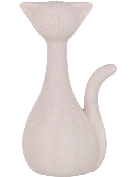 Statue déco Chat Adora en Porcelaine Rose clair - 1