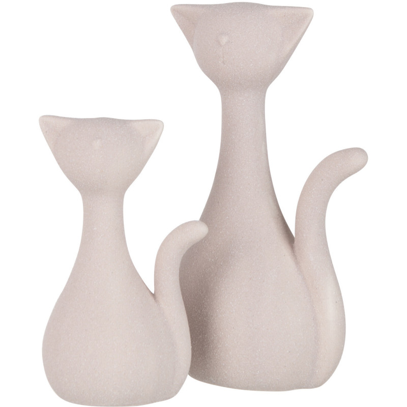 Statue déco Chat Adora en Porcelaine Rose clair - 2