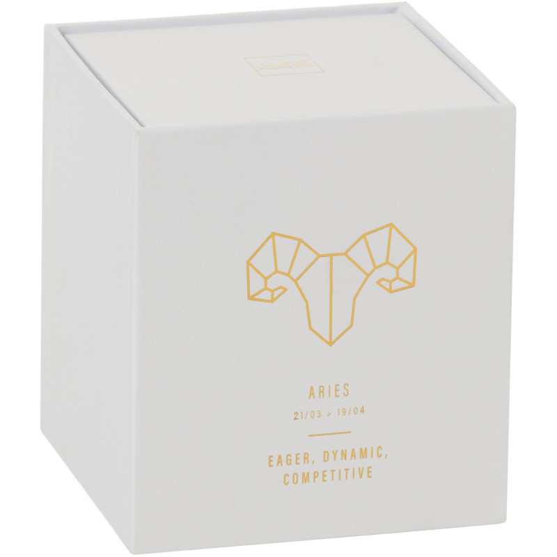 Bougie parfumée XL Florale 50 heures Astro Bélier Parfum Sapphire Amber Tea avec photophore en Verre Blanc - 2