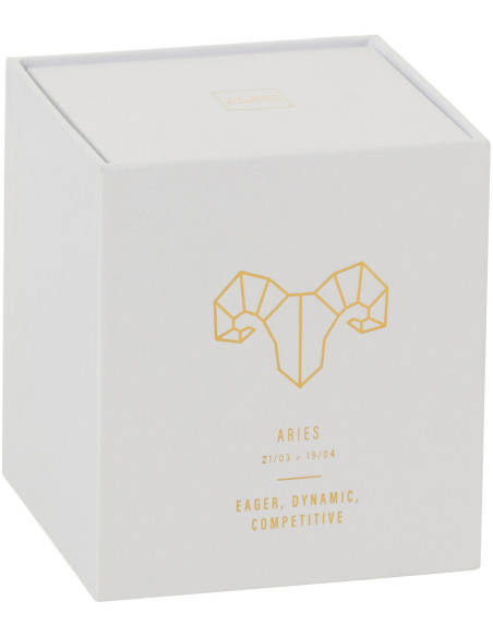 Bougie parfumée XL Florale 50 heures Astro Bélier Parfum Sapphire Amber Tea avec photophore en Verre Blanc - 2