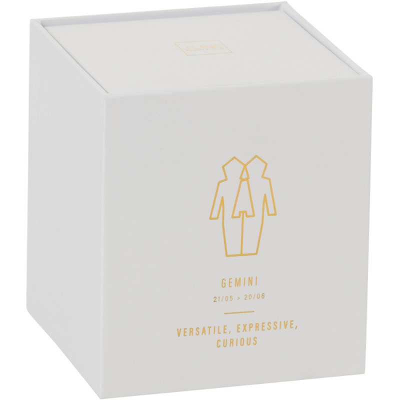 Bougie parfumée XL Florale 50 heures Astro Gémeaux Parfum Sapphire Amber Tea avec photophore en Verre Blanc - 2