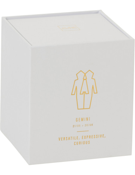 Bougie parfumée XL Florale 50 heures Astro Gémeaux Parfum Sapphire Amber Tea avec photophore en Verre Blanc - 2