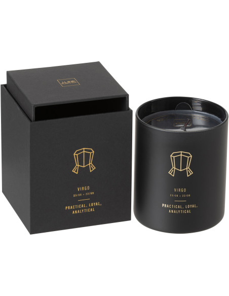 Bougie parfumée XL Fraîche 50 heures Astro Vierge Parfum Rainbow Reef avec photophore en Verre Noir - 1