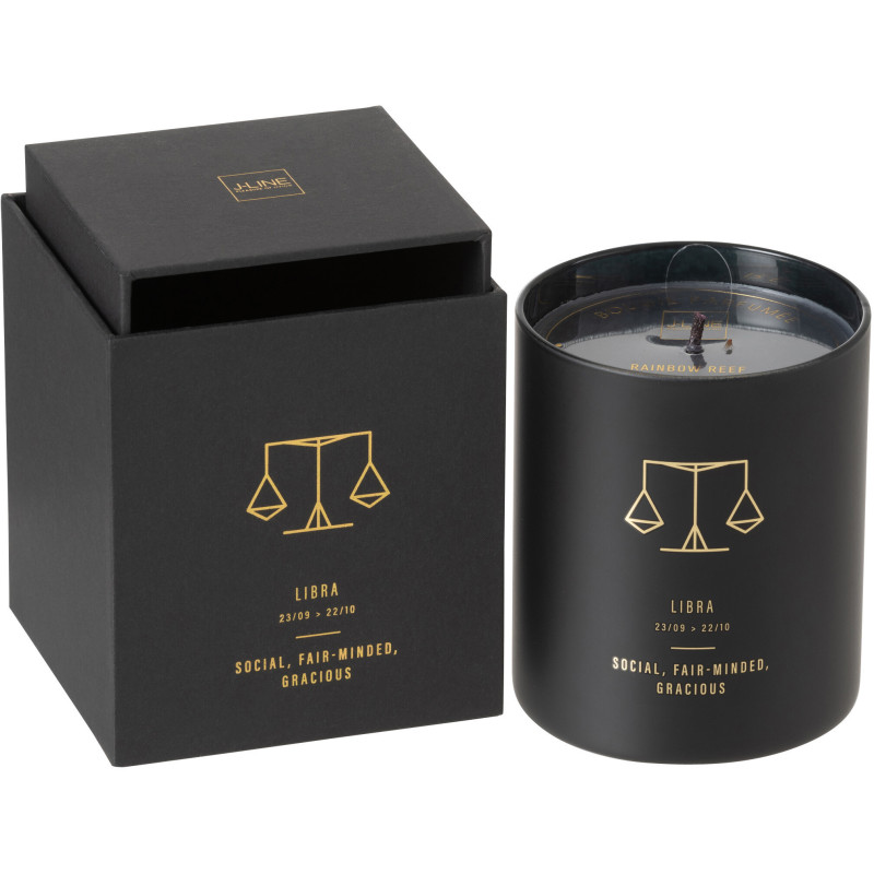Bougie parfumée XL Fraîche 50 heures Astro Balance Parfum Rainbow Reef avec photophore en Verre Noir - 1