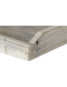 Étagère style néoclassique XL 5 niveaux Bois de sapin Naturel Métal Blanc Vieilli Donna - 1 2