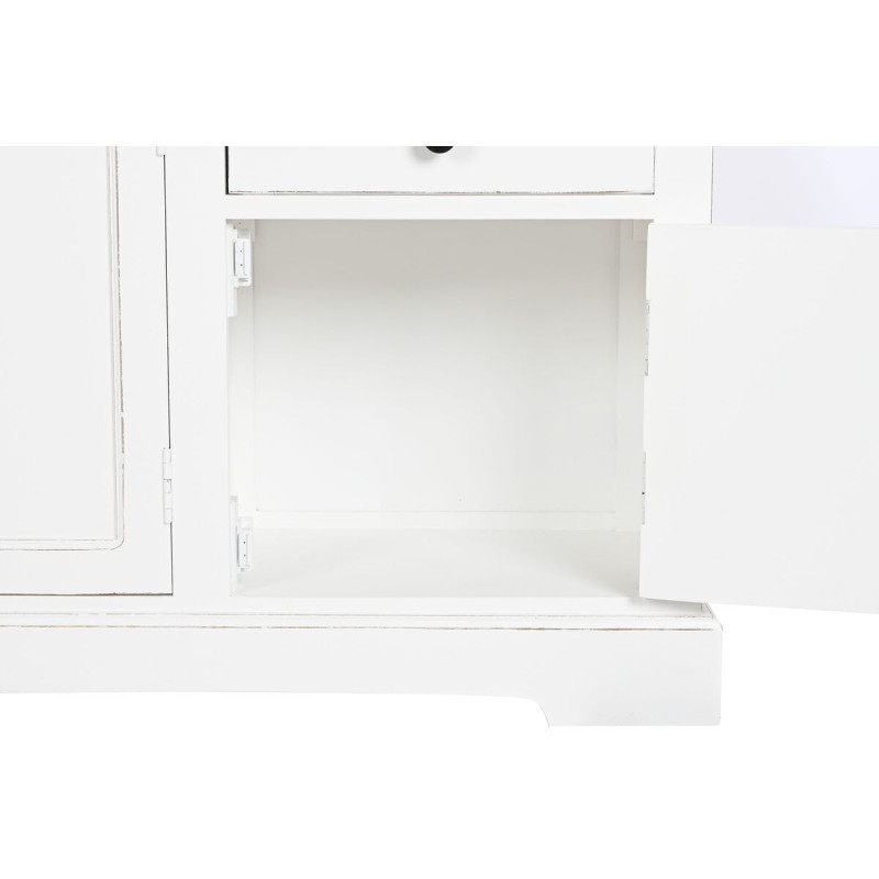 Bibliothèque style cottage avec échelle 3 portes 5 tiroirs 4 étagères Bois Blanc Cedra - 8