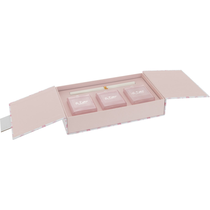 Coffret Diffuseur de parfum Senteur Florale Mimosa & Rose Je T'aime 150 ml en Verre Rose - 3